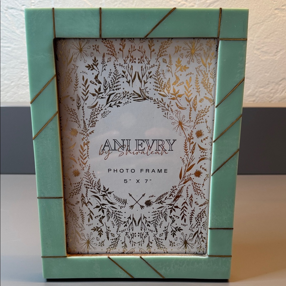 Shiraleah Mint Green Frame with Gold Trim, 5” x 7”